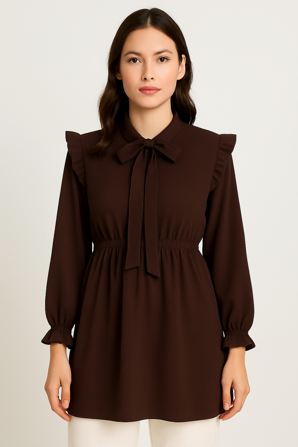 Lily Blouse – Bow Neck Ruffle Top