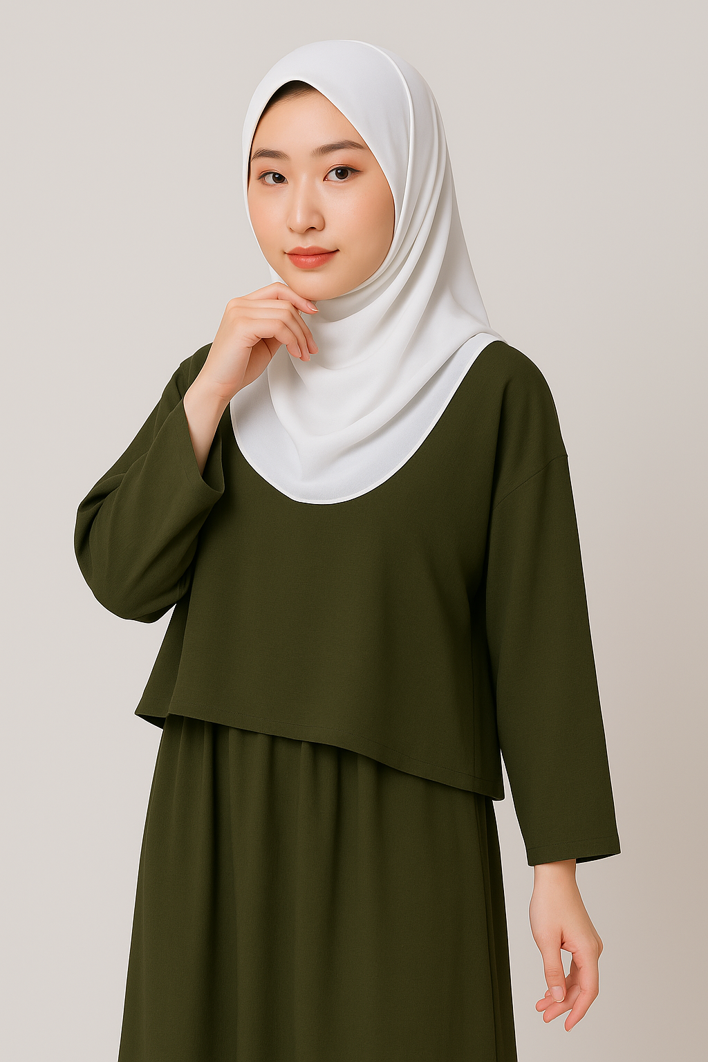 Trendy Baggy Blouse With Skirt Muslimah Fashion Casual Top for Women korea